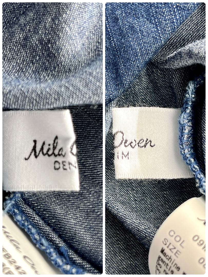 美品　Mila owen 2WAY デニムボウタイブラウス　ボリューム袖