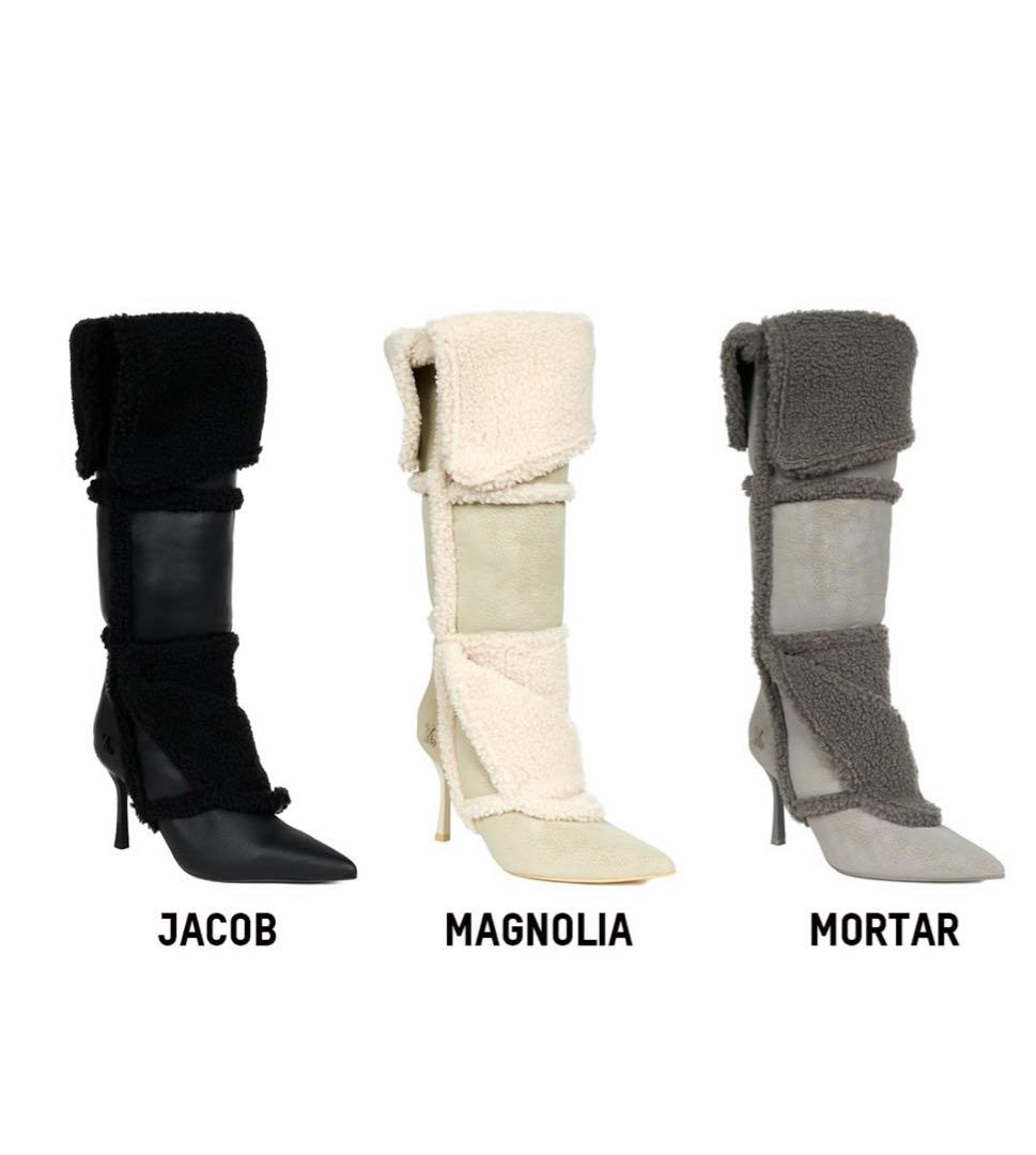 yellow ロングブーツ ホワイト