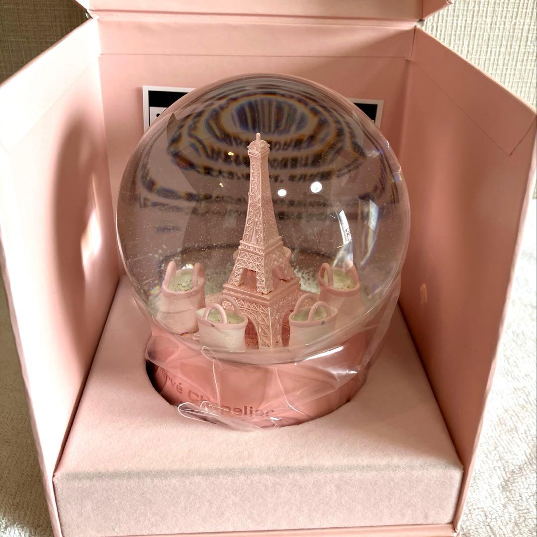 エルベシャプリエ　ノベルティ　非売品　スノードーム　エッフェル塔 ピンク