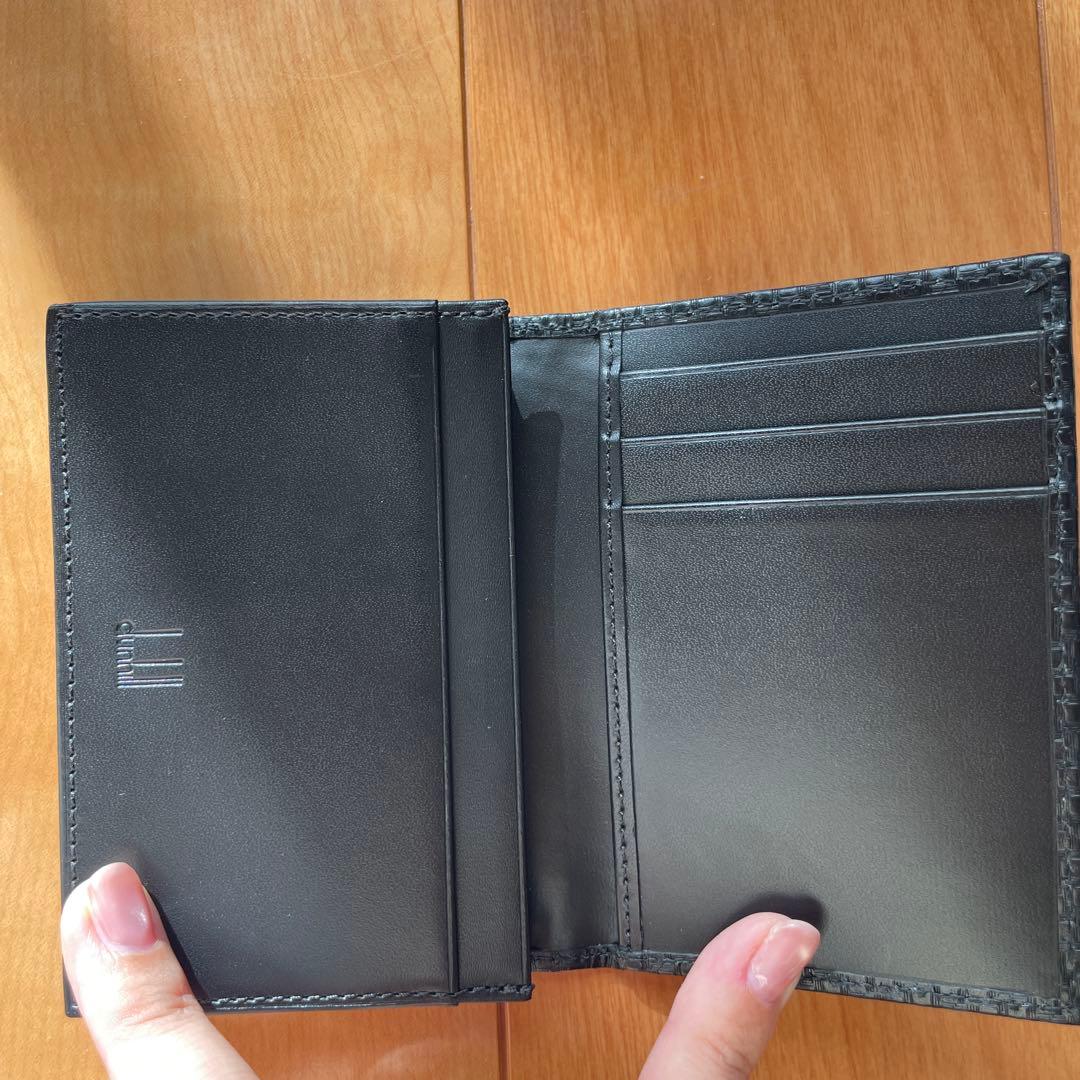 dunhill ブラックレザー 名刺入れ　カードケース
