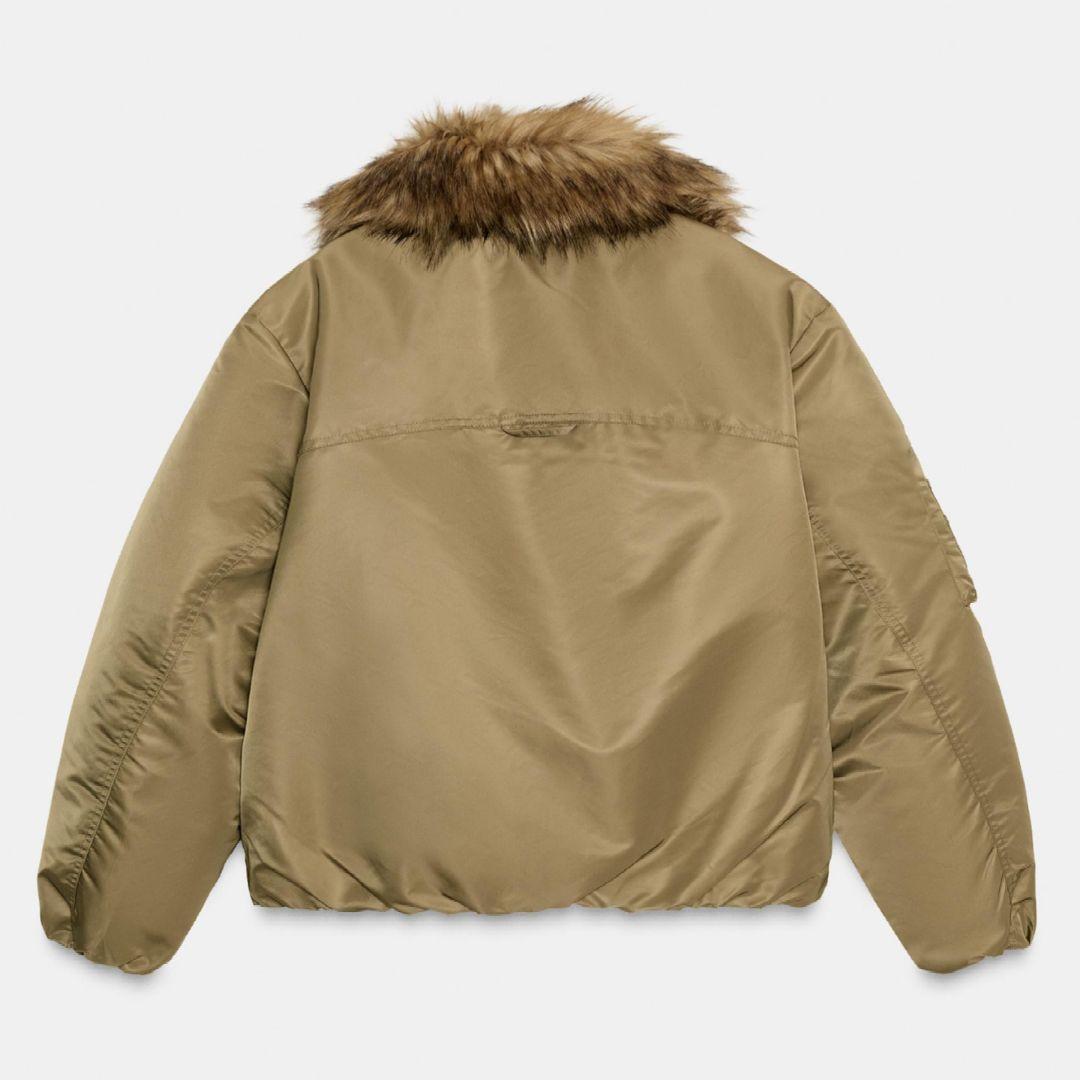 値下げ 美品 ZARA フェイクファー襟 ボンバージャケット S