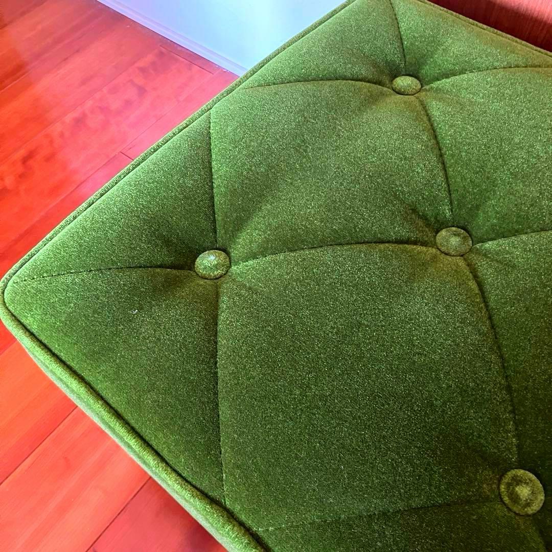 ✨美品✨カリモク60 モケットグリーン オットマン ウォールナット