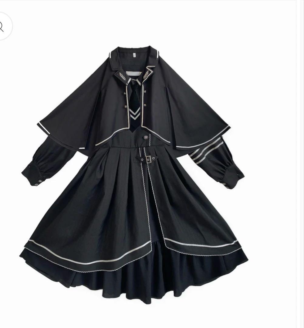 ミリタリー　軍服　ロリータ　フルセット　黒