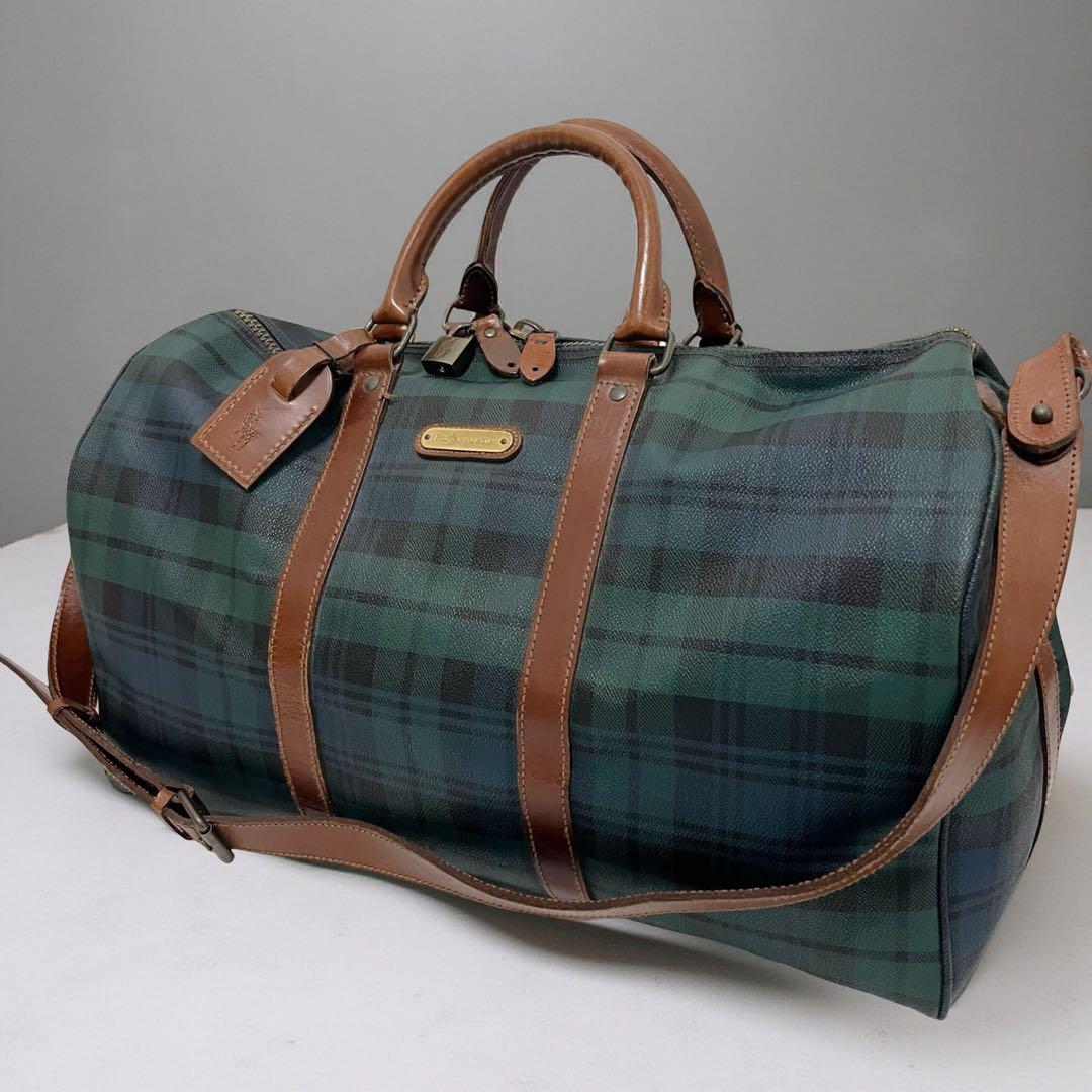 人気　ラルフローレン ブラックウォッチ　2way ボストンバッグ　特大