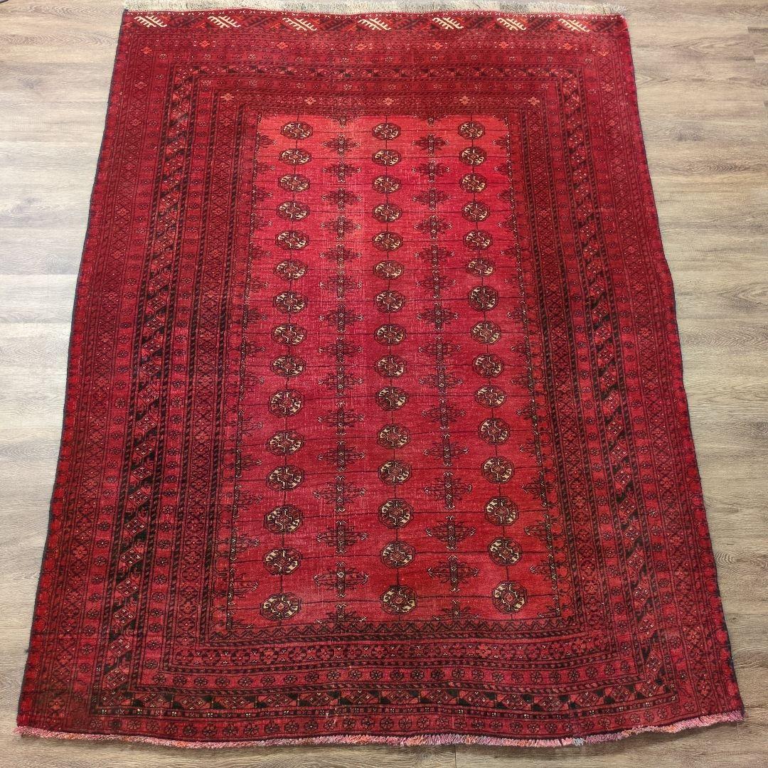 ヴィンテージラグ　トルクメン　トライバルラグ アフガニスタンラグ　手織り絨毯