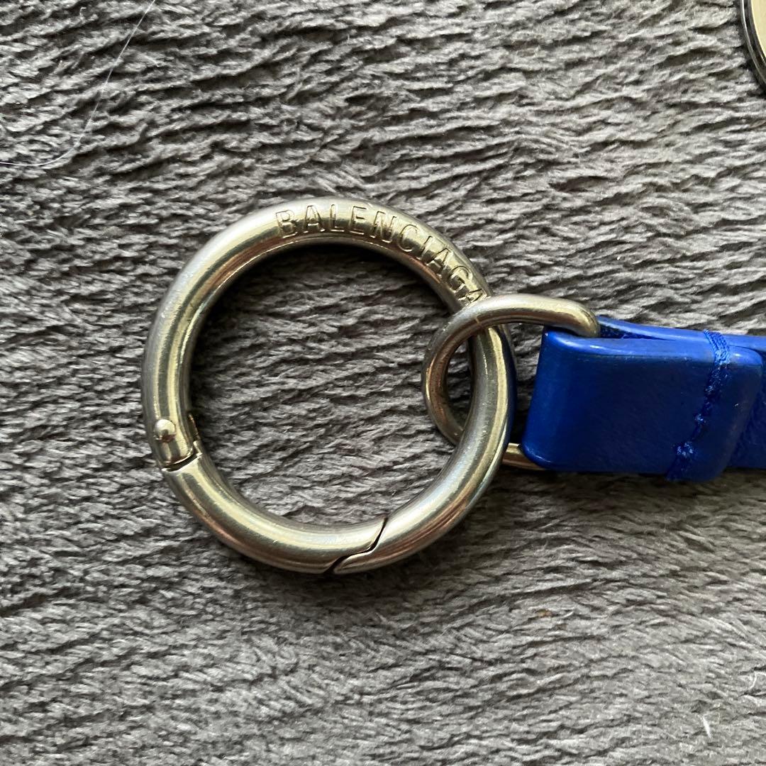 バレンシアガ　ストラップ　キーホルダー　キーリング　青