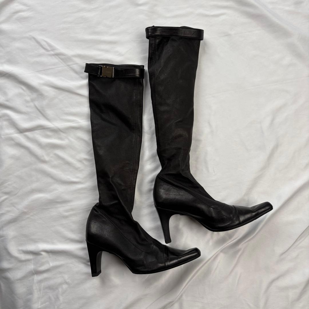 靴 00FW Chanel Knee-High Sock Boots