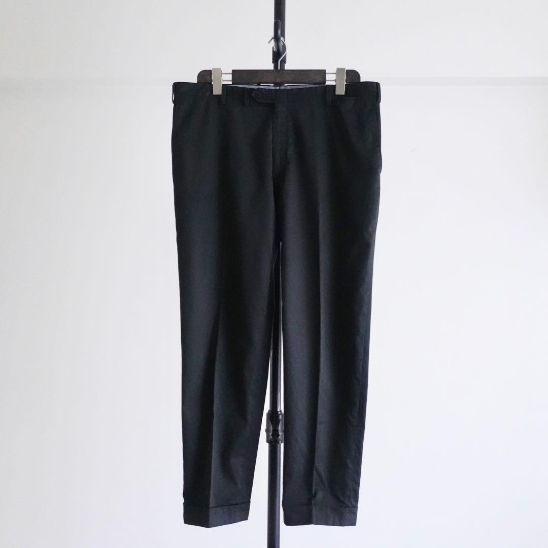 【イタリア製】Brioni コットンギャバジン　ブラック　トラウザーズ