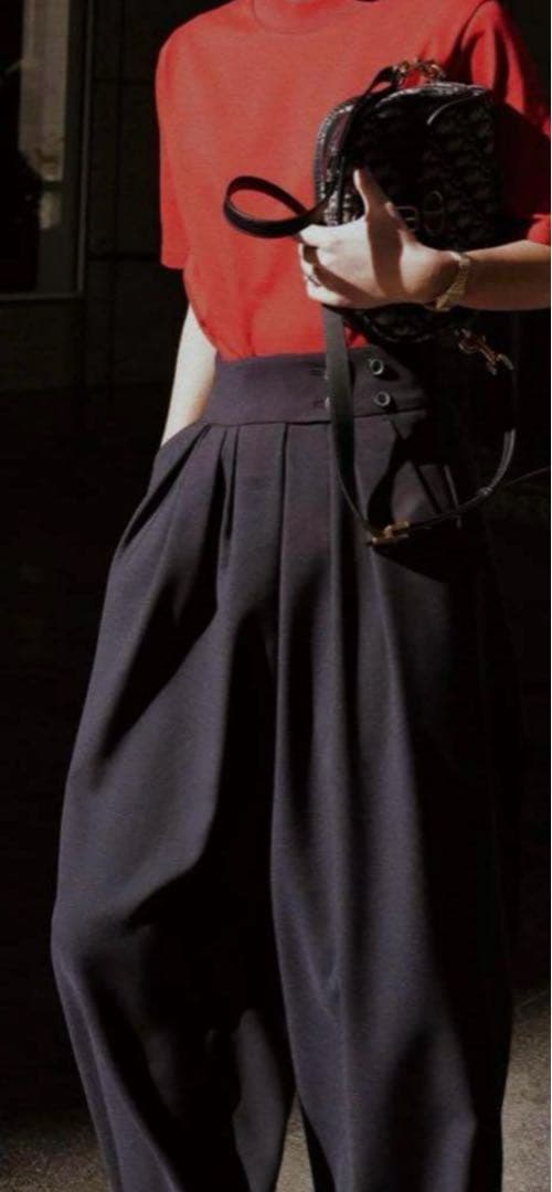 【未使用タグ付き】MACHATT タックワイドパンツ　ブラック36 Sサイズ