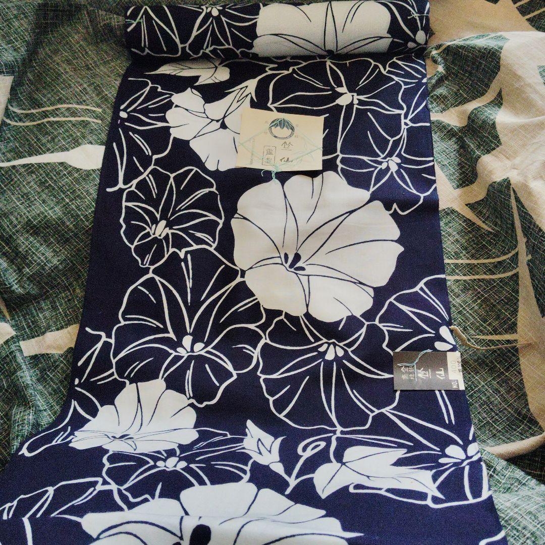 は*な様 浴衣反物　竺仙　あさがお柄