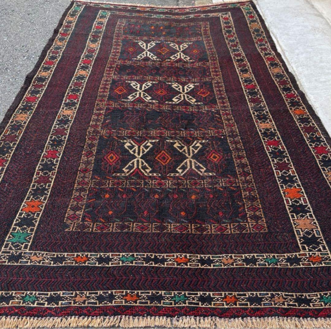 キリム 手織りスザニ スーパー ヴィンテージ 118cmx190cm ラグ