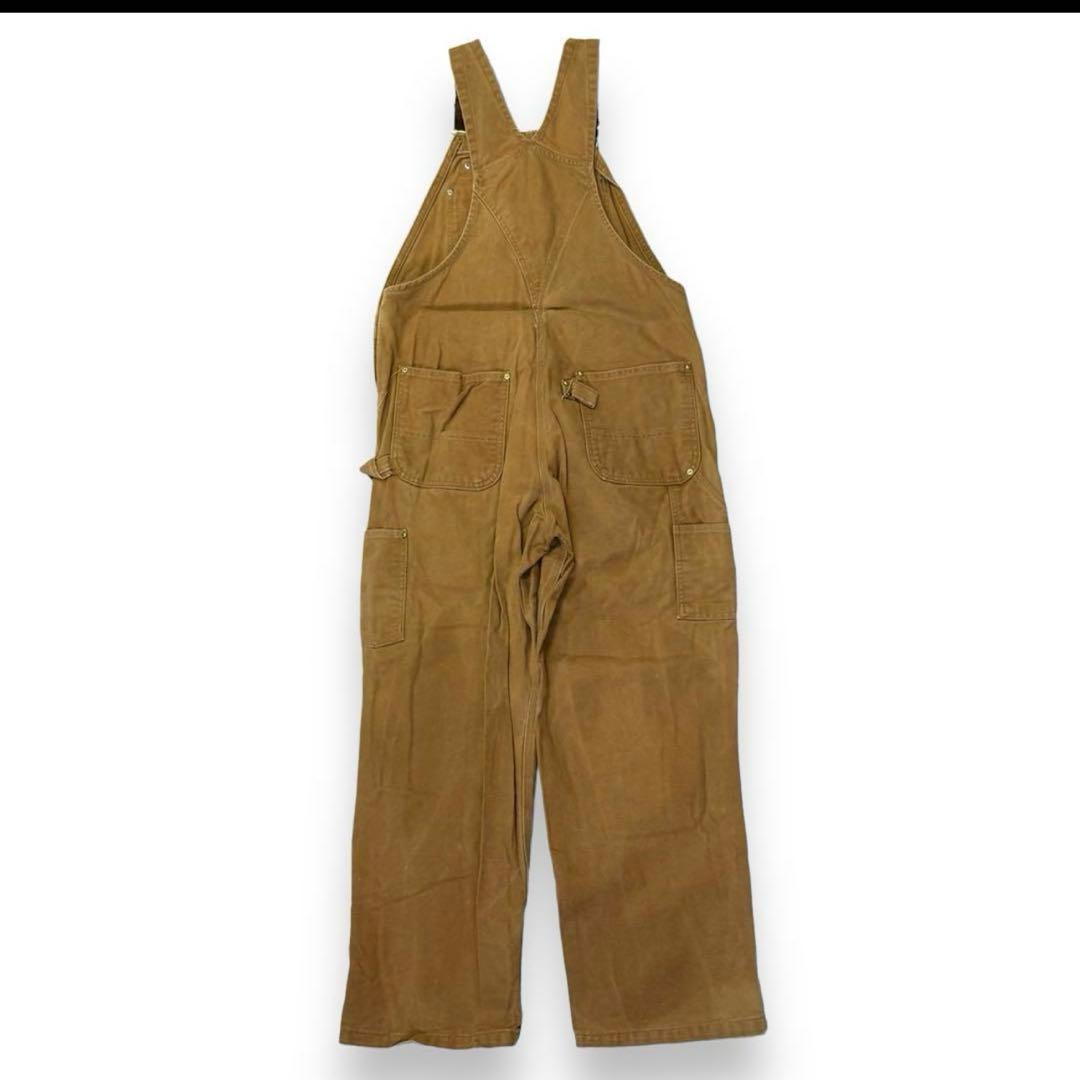 USA製 カーハート ダック地 ダブルニー オーバーオール ブラウン w36