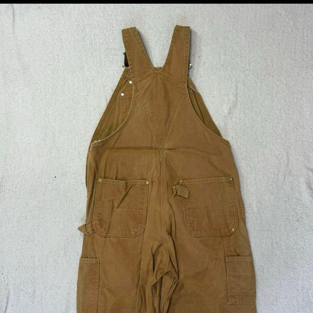 USA製 カーハート ダック地 ダブルニー オーバーオール ブラウン w36
