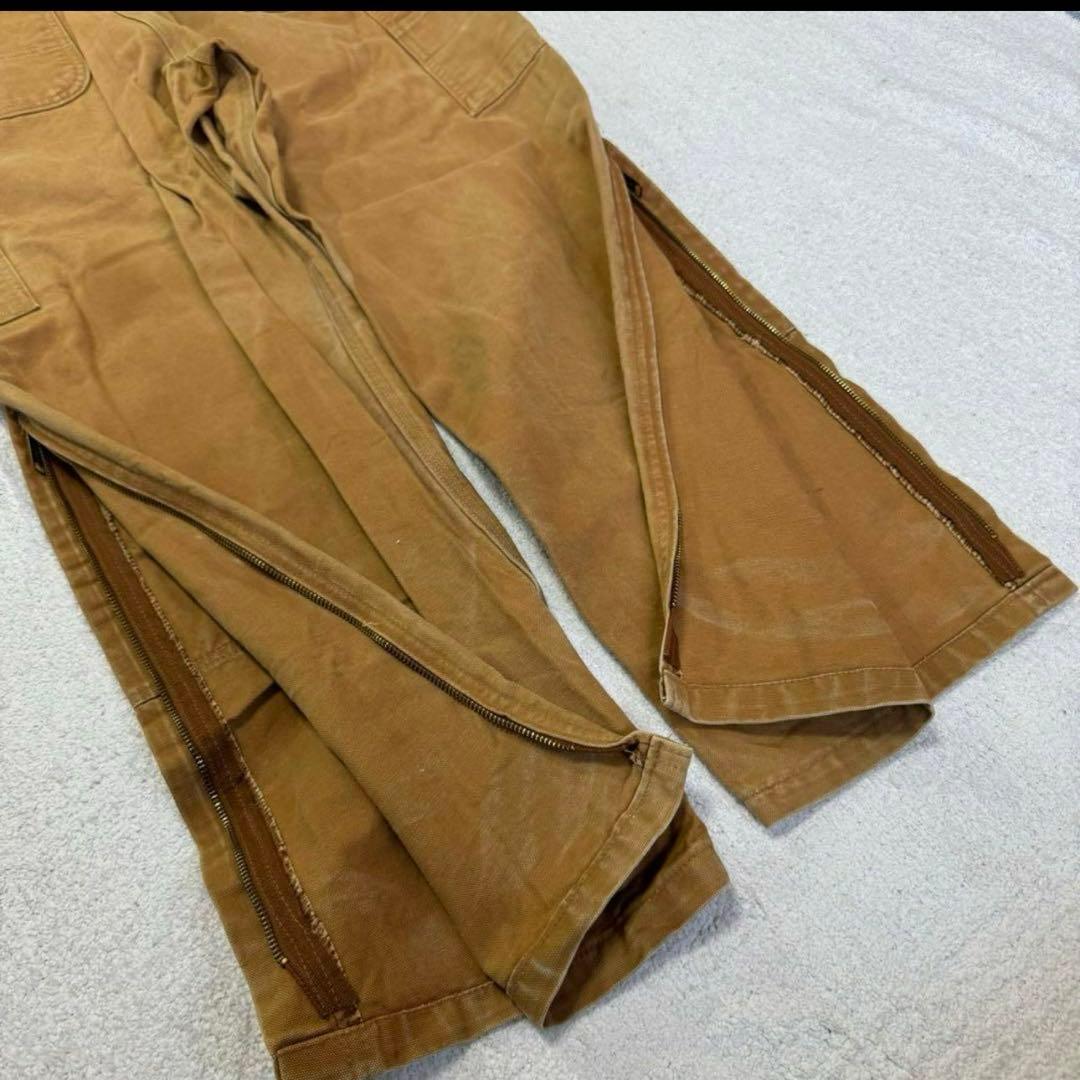 USA製 カーハート ダック地 ダブルニー オーバーオール ブラウン w36