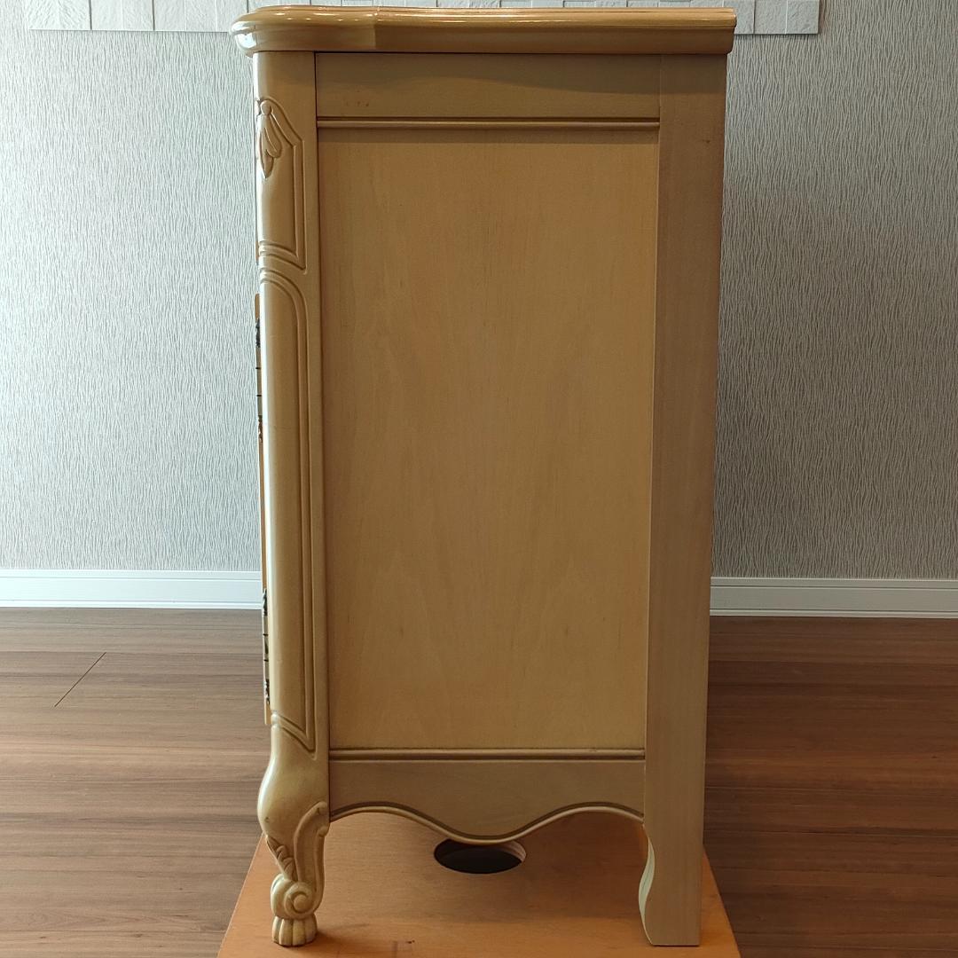 フレンチ　アンティーク　チェスト　引出し5杯　開き扉