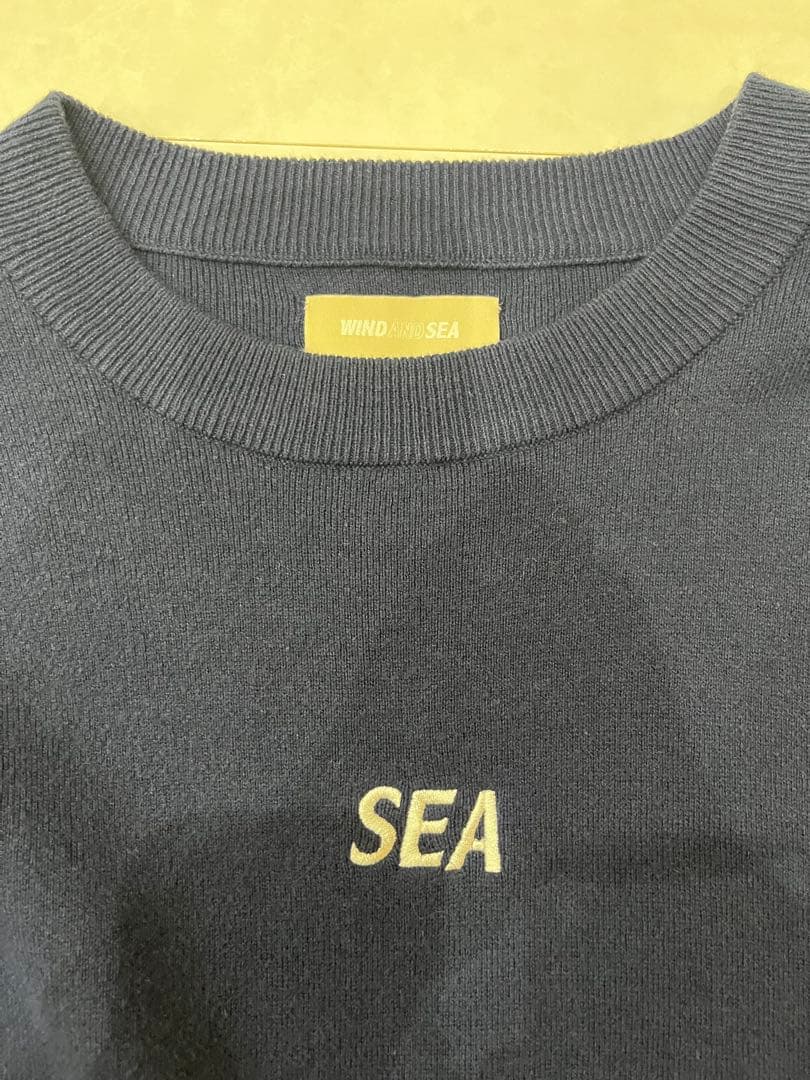 WIND AND SEA COTTON CASHMERE KNIT ネイビーXL