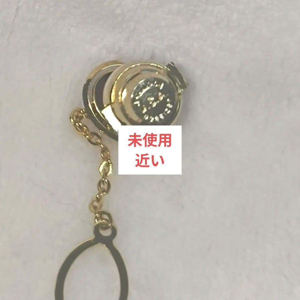 18金ゴールド 赤色オ一バルカツ卜ピンブローチK18天然宝石 ネクタイピン