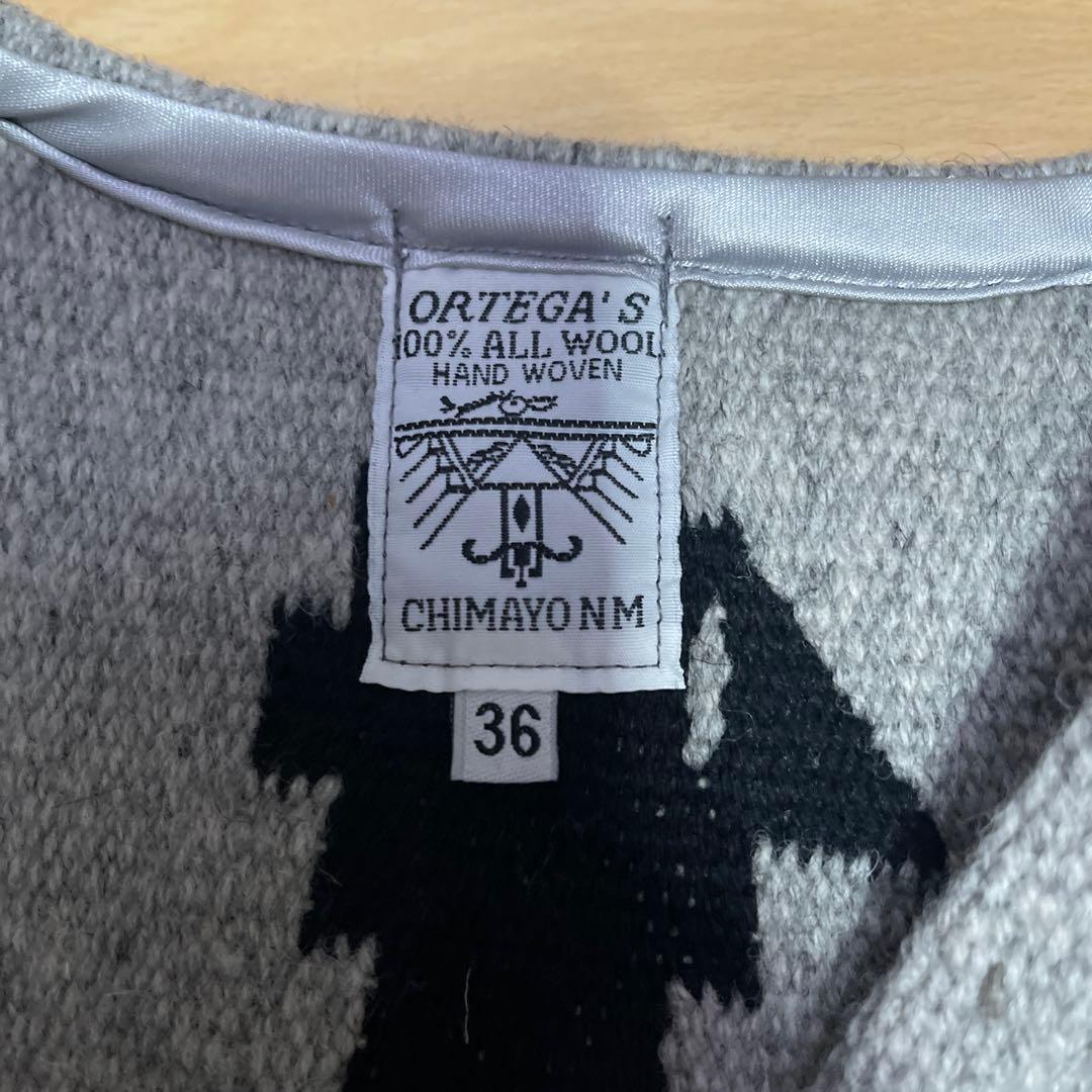 オルテガ チマヨベスト ヘザーグレー 36サイズ 特注デザイン サンダーバード柄
