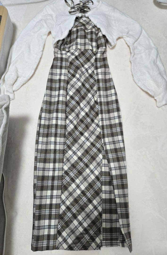 ミシェルマカロン アンサンブルチェックワンピース