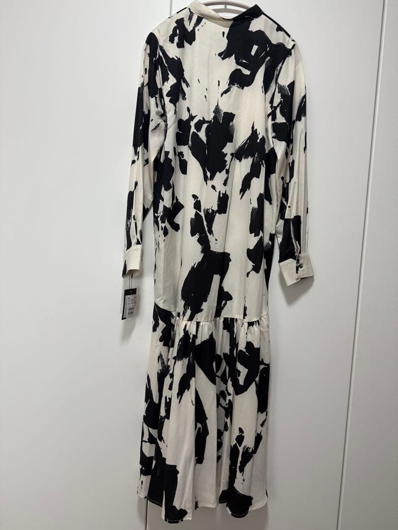 Aga インクアートプリントロングワンピース