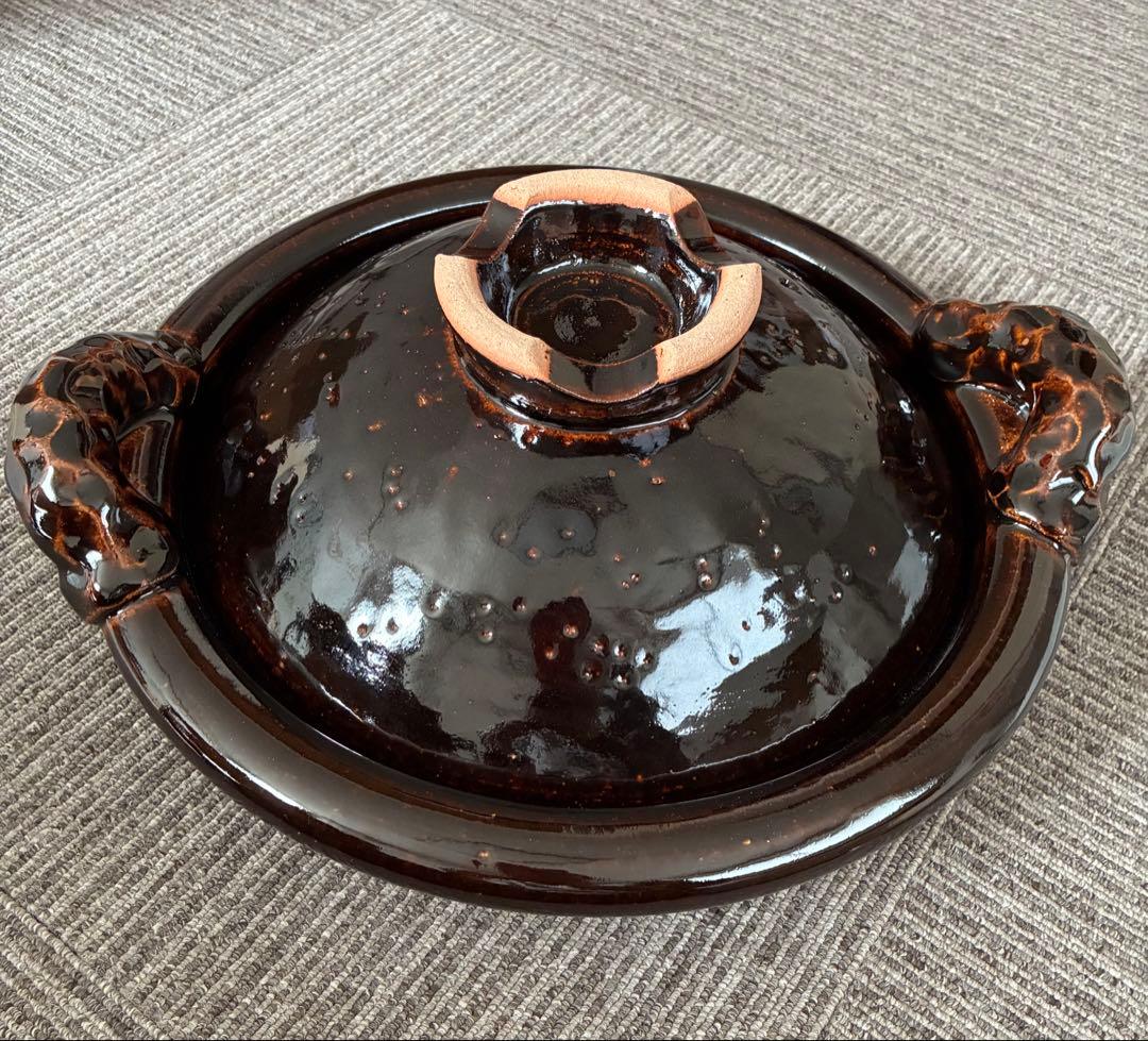 伊賀土楽 黒鍋　尺寸32cm スッポン鍋　浅い鍋