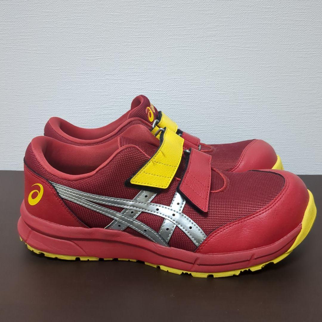asics 安全靴 レッド/イエロー マジックテープ
