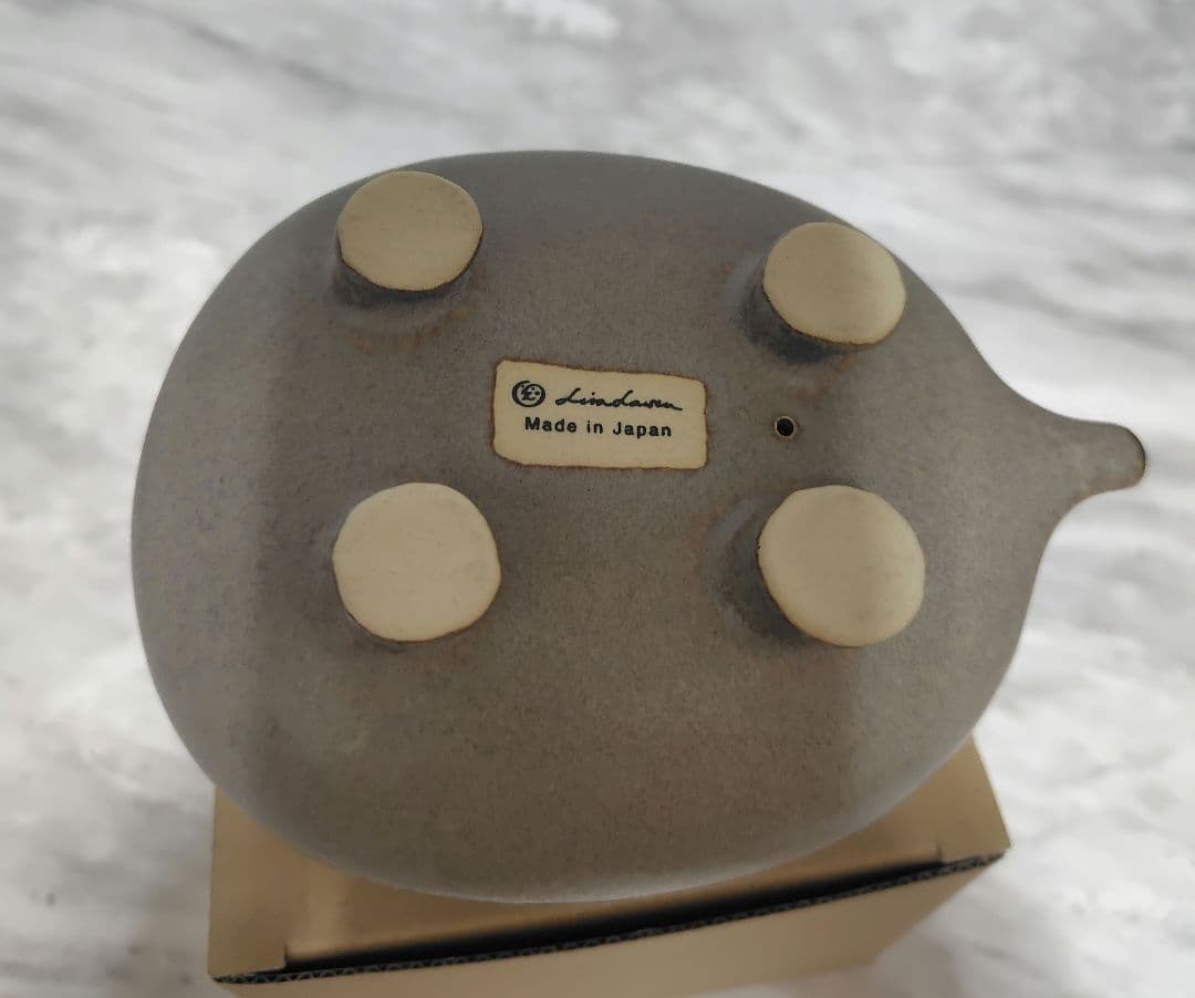 リサラーソン　にっぽんのハリネズミ。　グレー　益子焼　箱つき