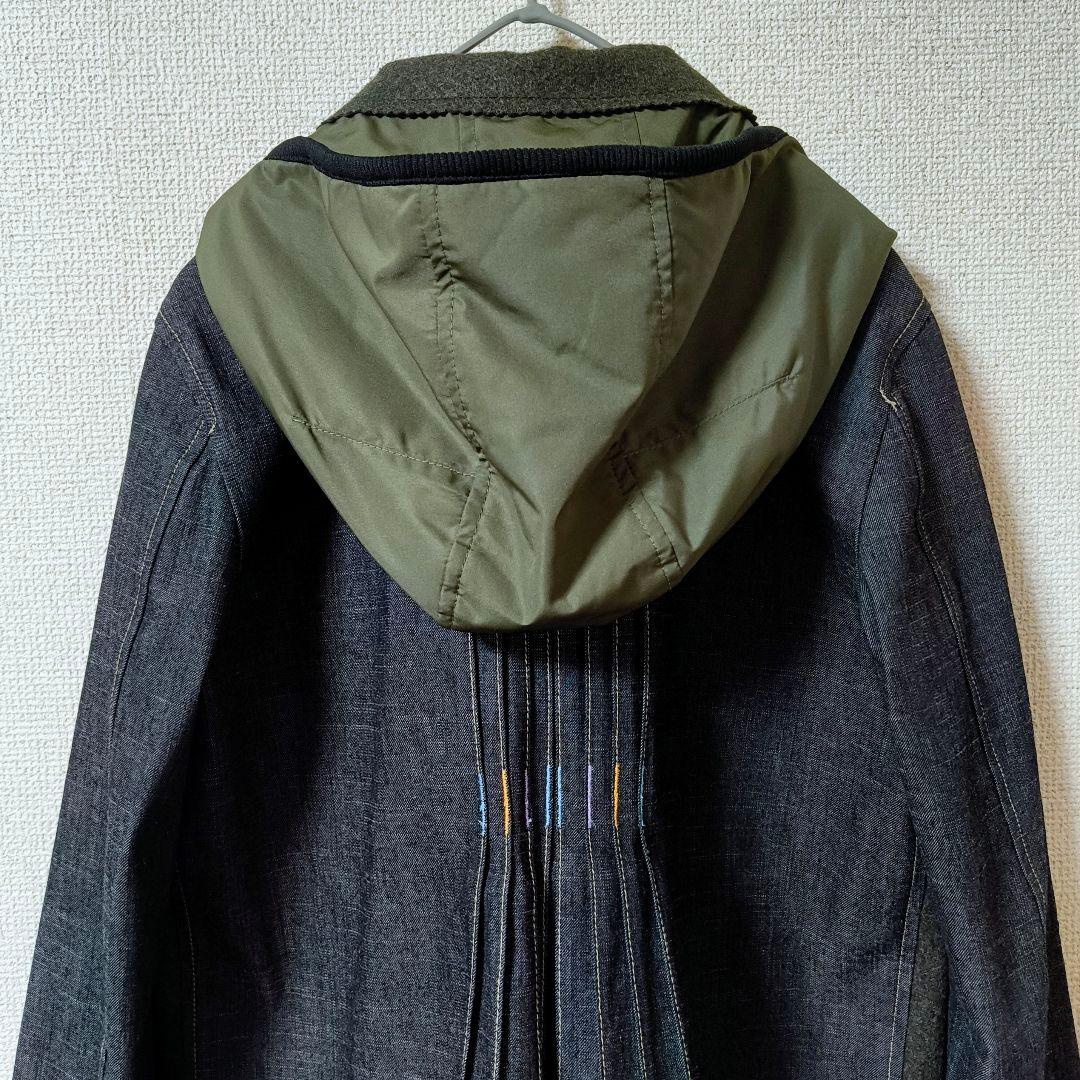 マリテフランソワジルボー 異素材 プリーツ ジャケット フーディ