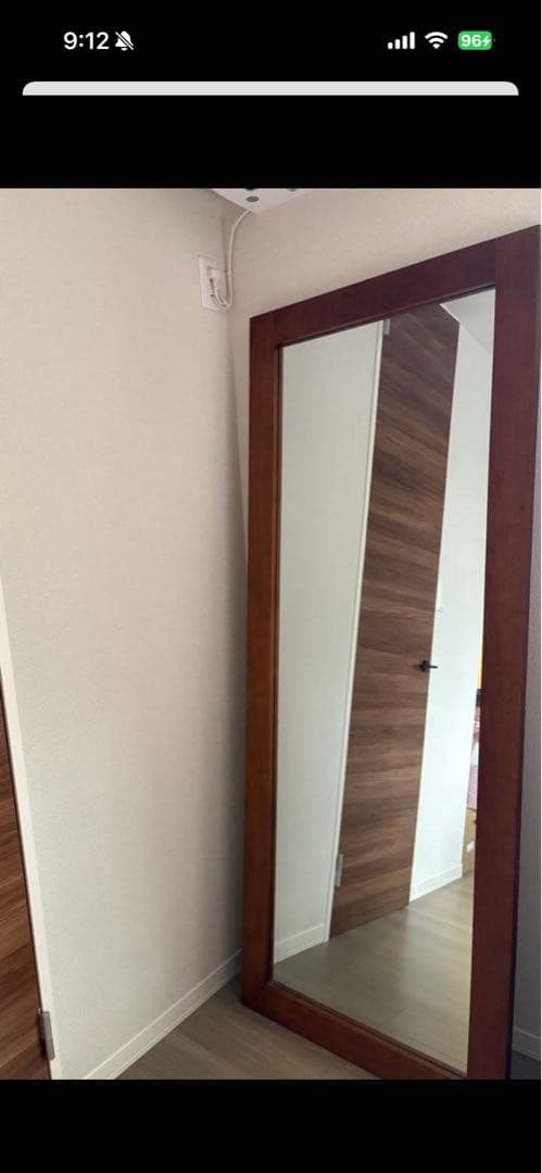 専用 木製スタンドミラー ブラウン