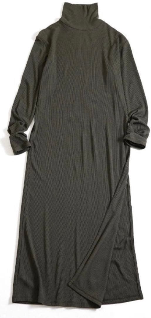 美品　カオス Chaos ウール サイドスリット タートルネック ワンピース