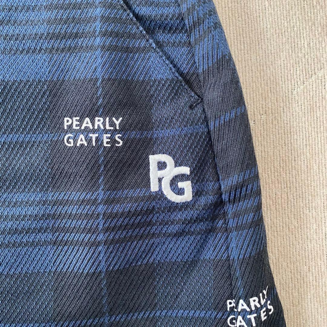 PEARLY GATES チェック柄スカート ネイビー系