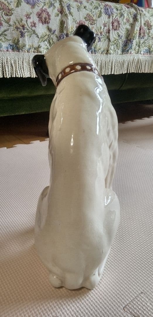 みーちゃんです。Victor ビクター 犬 ニッパー大き 陶器製 当時置物