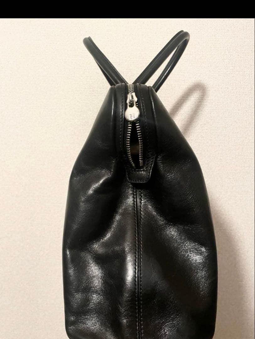 【希少型・本革】HIROFU ブラック　大きめハンドバッグ