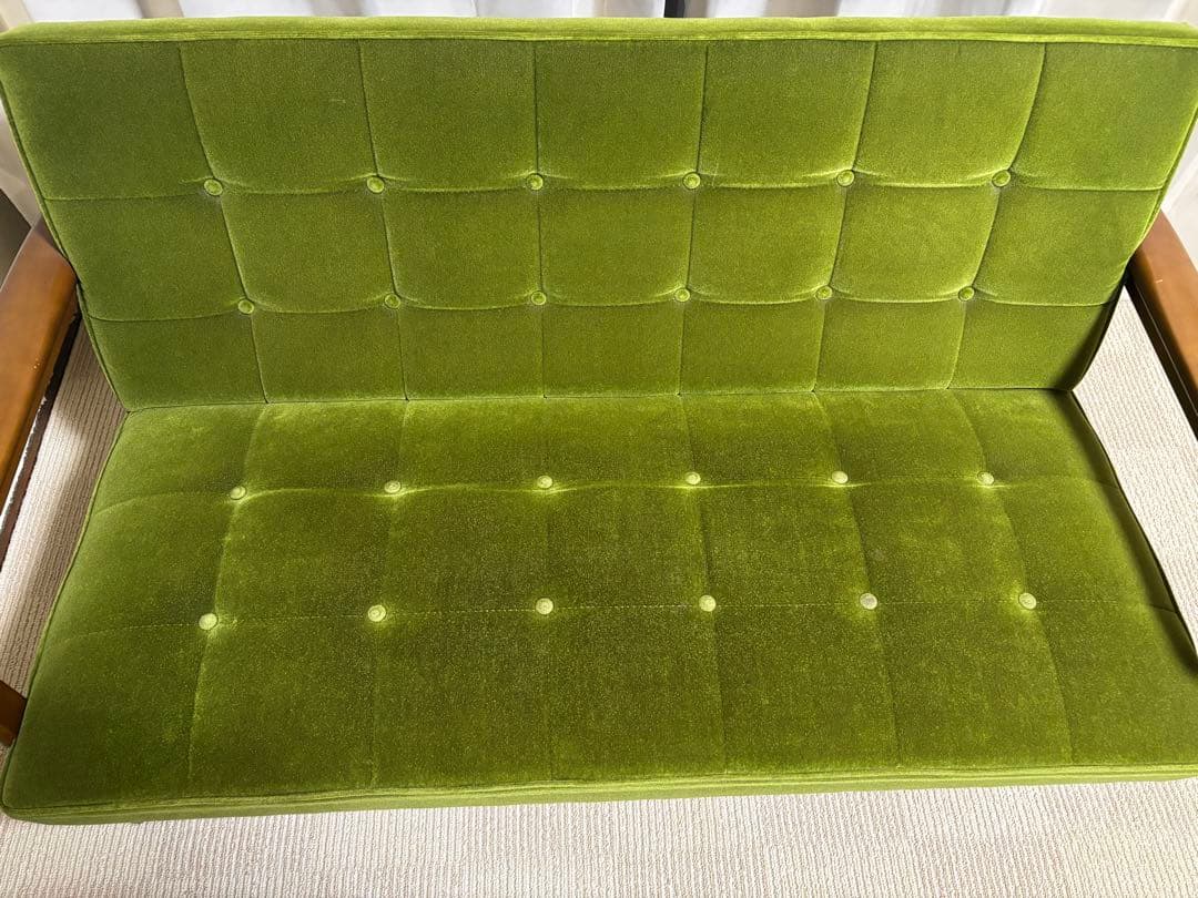 カリモク60 Kチェア モケットグリーン 2シーター