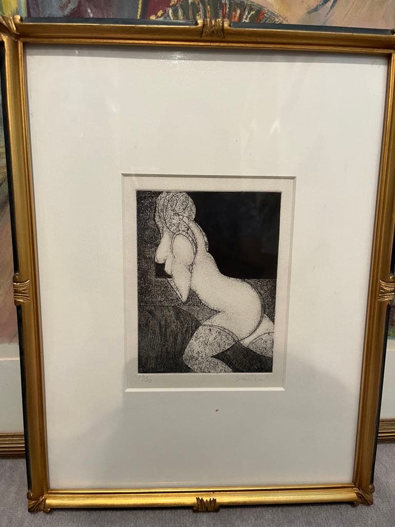 マミ☆マミエッチング 女性のヌード 金属製フレーム&マークトビー