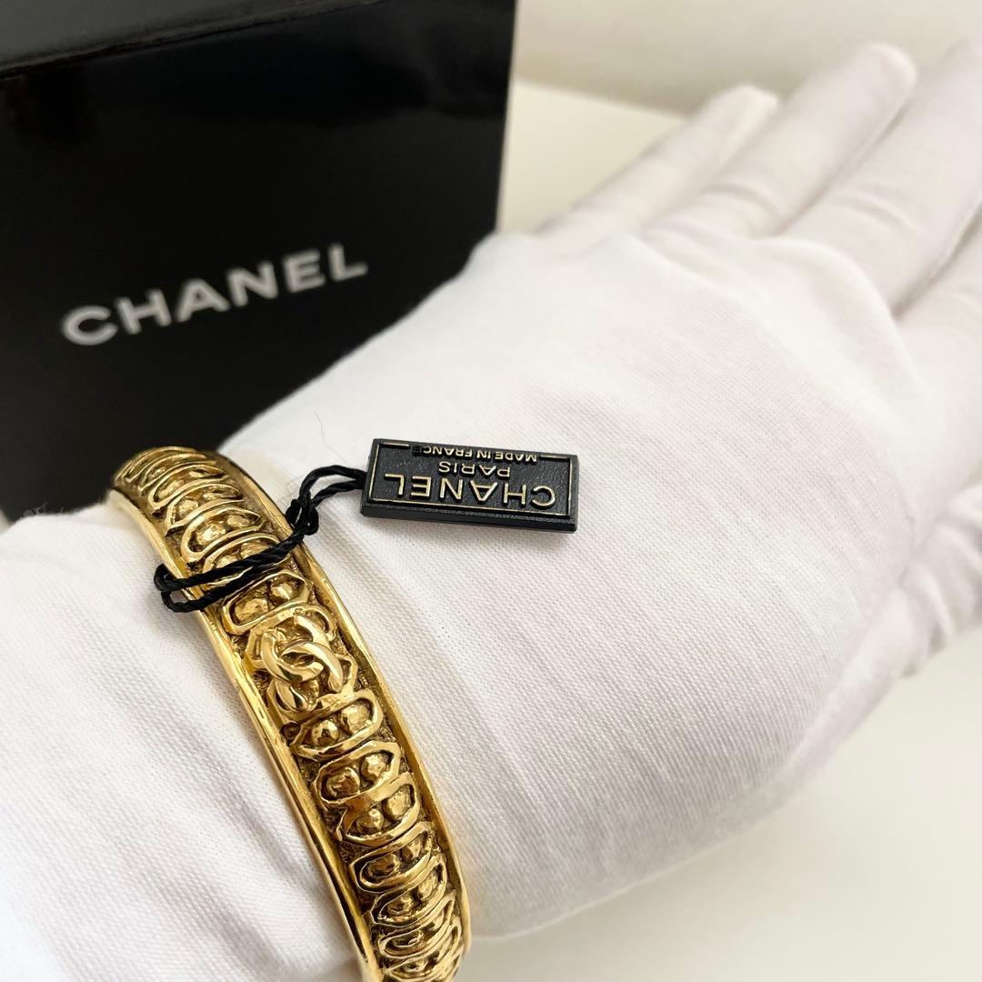 新品✨シャネル ヴィンテージ バングル ブレスレット ゴールド ココマーク 小物
