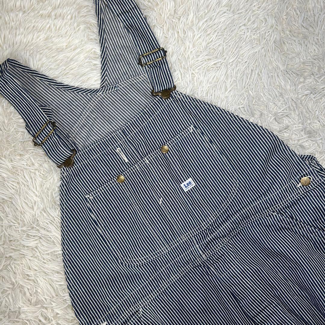 美品　Lee リー　LM7254 ヒッコリー 2L 大きいサイズ オーバーオール