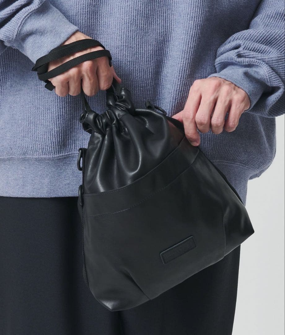 ＜BAICYCLON＞レザーライク ドロー ストリング 巾着 バッグ