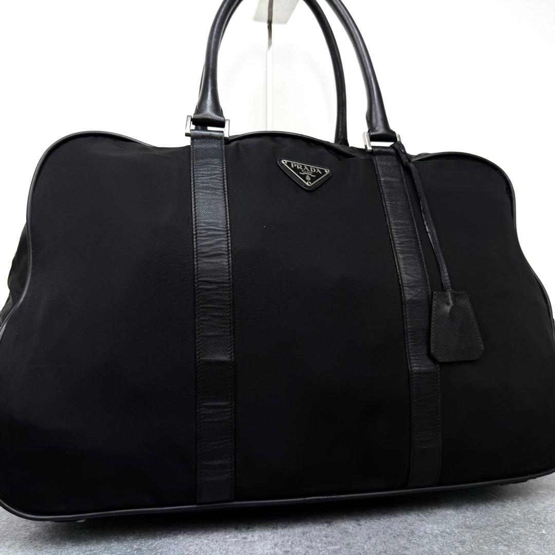 プラダ ビジネスバッグ ブリーフケース 三角ロゴ ブラック ナイロン メンズ
