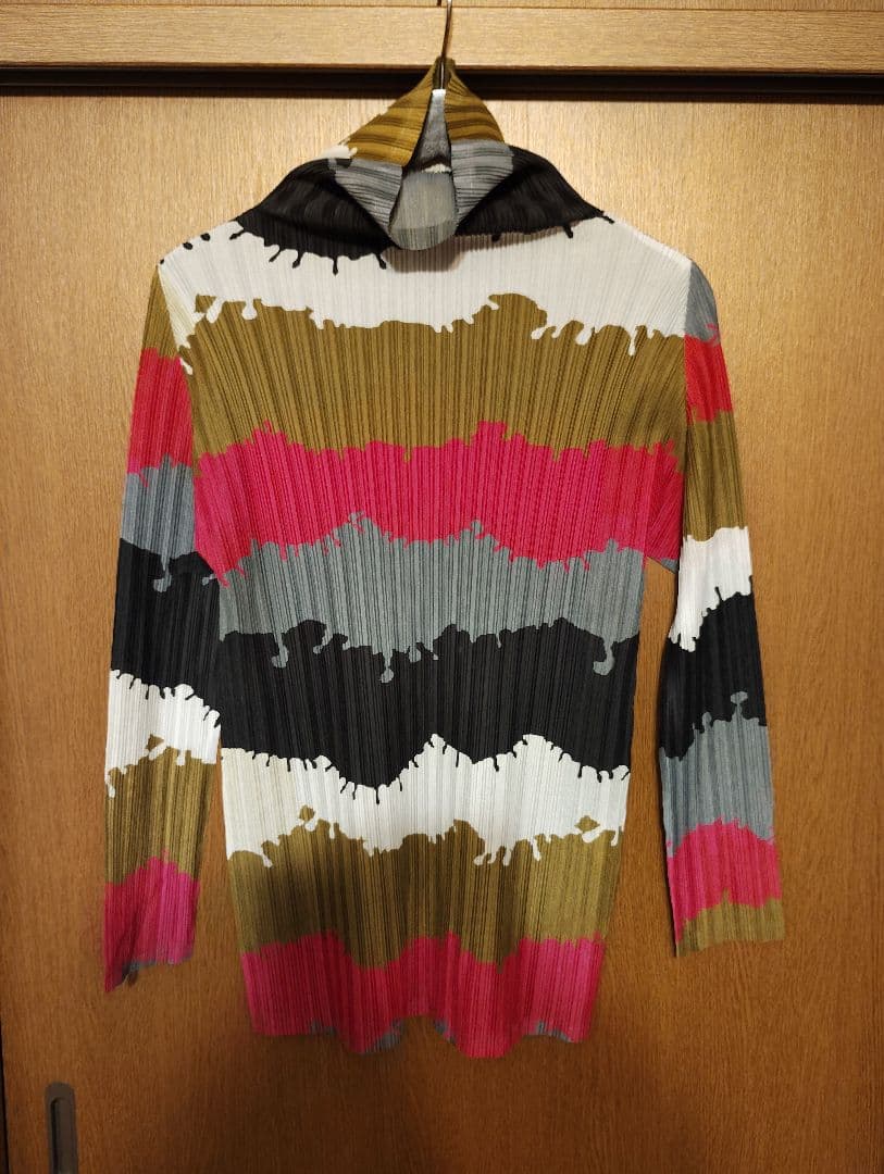 PLATS PLEASE マルチカラー長袖トップスプリーツプリーズイッセイミヤケ