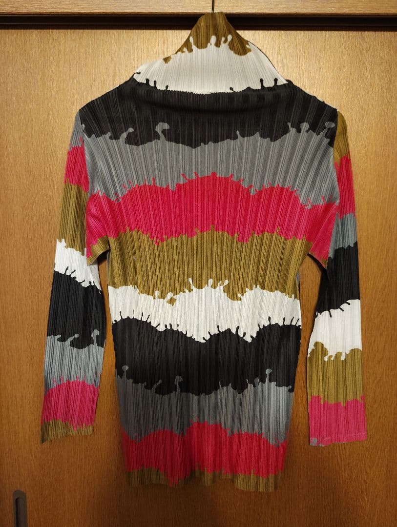 PLATS PLEASE マルチカラー長袖トップスプリーツプリーズイッセイミヤケ