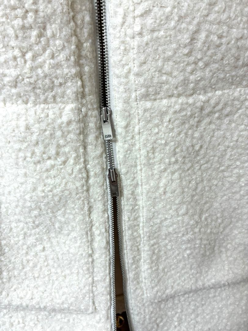 Theory ホワイト ボア　ジップアップ ベスト ジレ クリーニング済