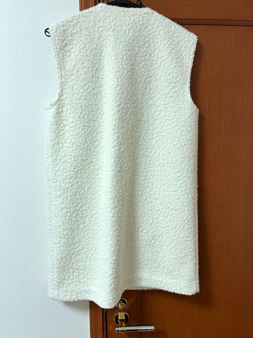 Theory ホワイト ボア　ジップアップ ベスト ジレ クリーニング済