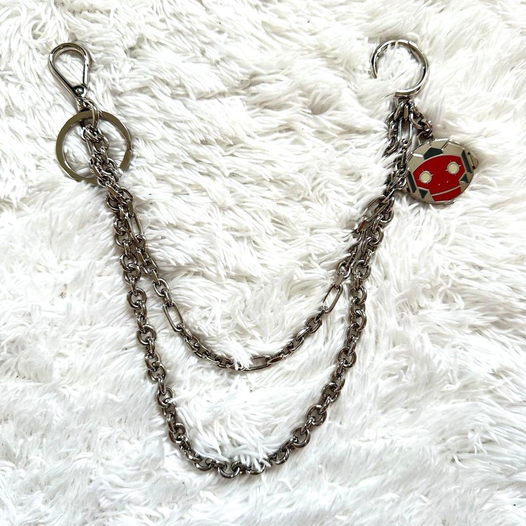 美品 PRADA プラダ ウォレットチェーン 2PS033 シルバー