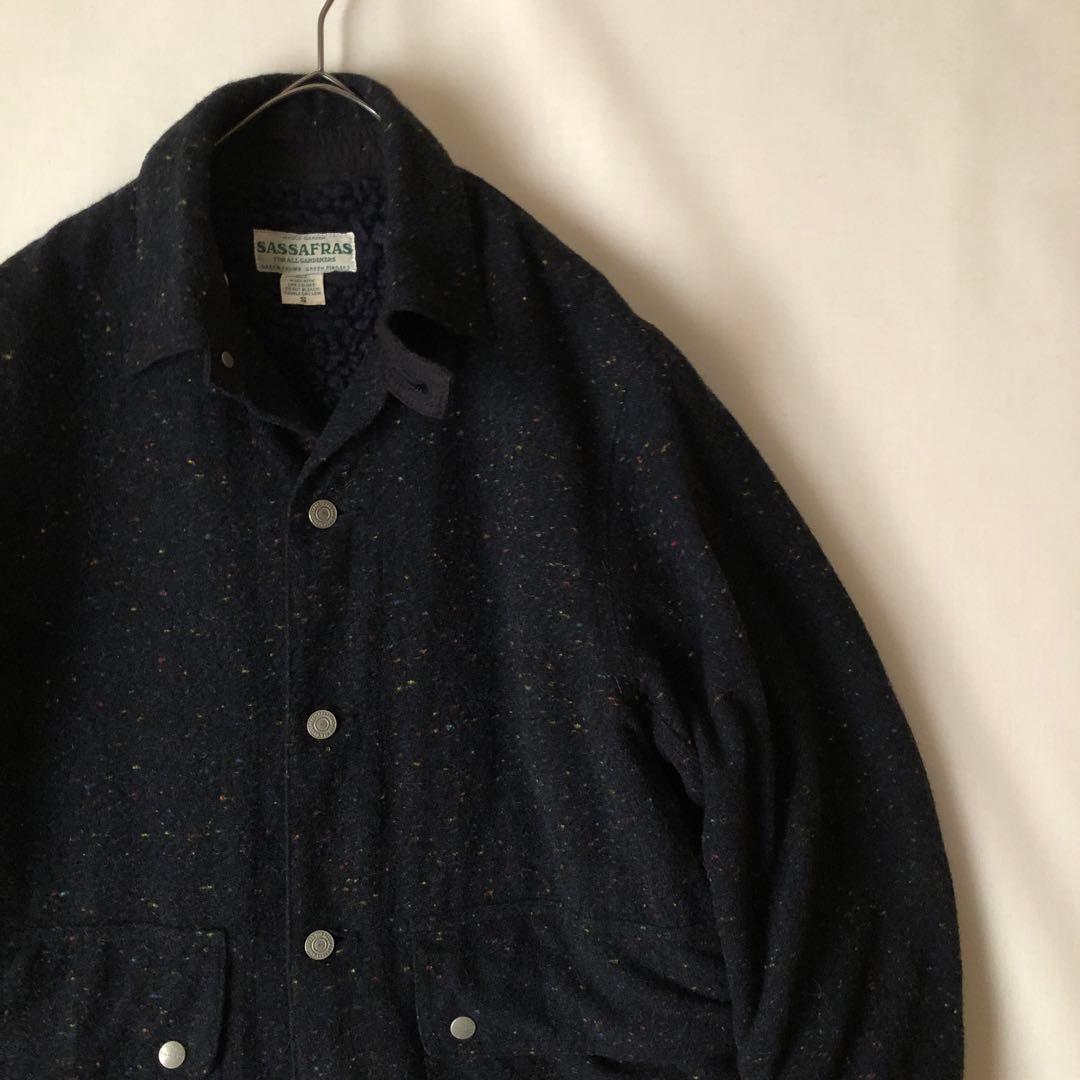 【冬物】SASSAFRAS ササフラス カバーオール ボアジャケット ドネガル