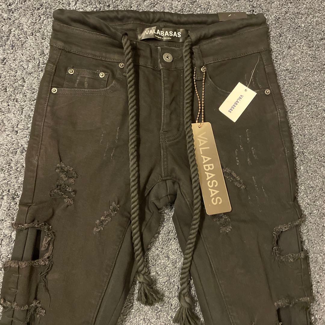VALABASAS ロープサイドクラッシュダメージスリムフィットデニム29新品