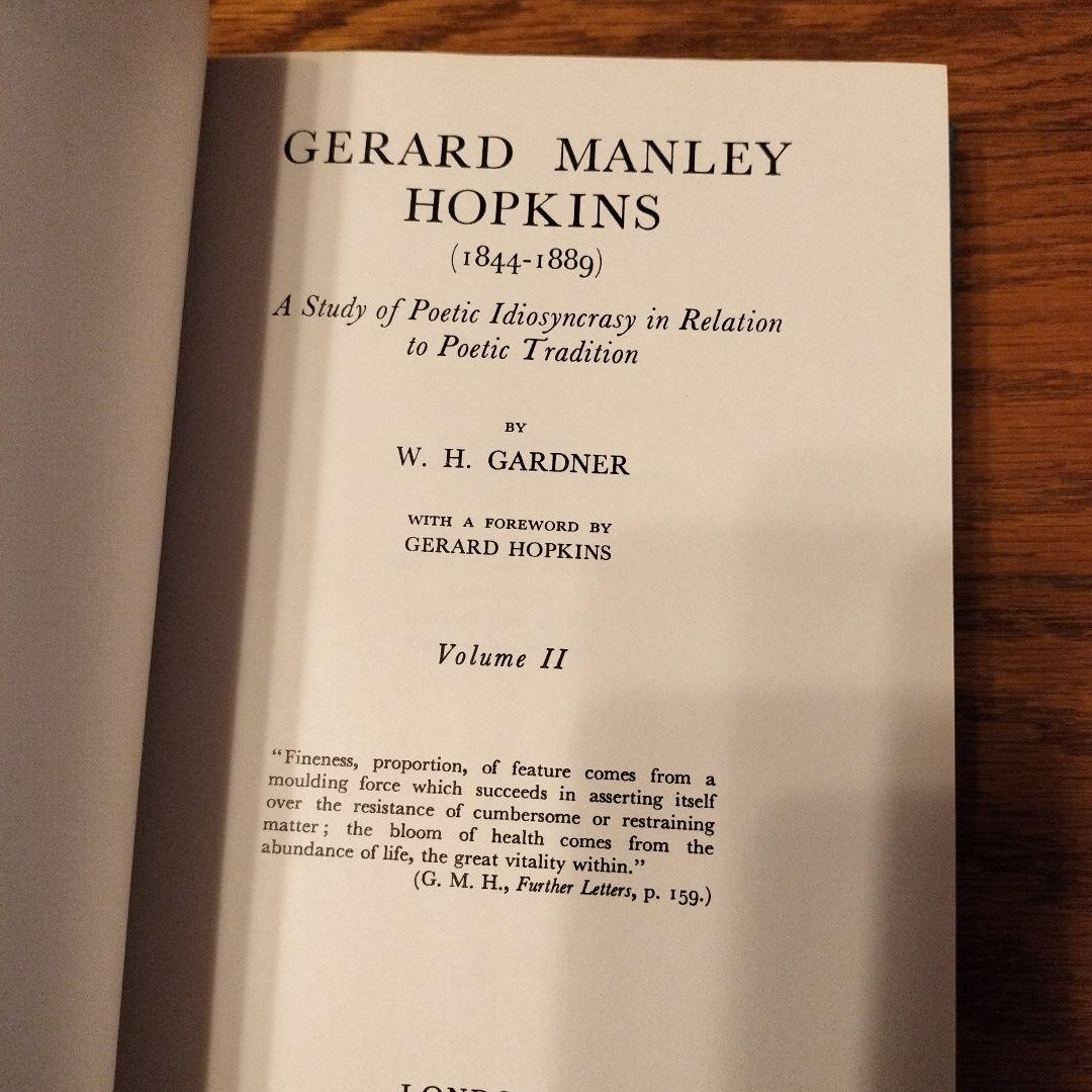 洋書 GERARD MANLEY HOPKINS (1844-1889)