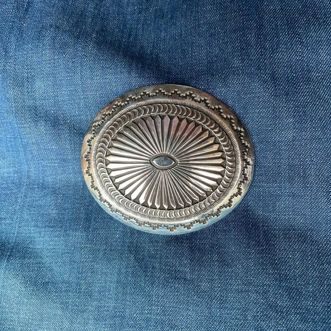 インディアンジュエリーシルバーバックル　破損あり