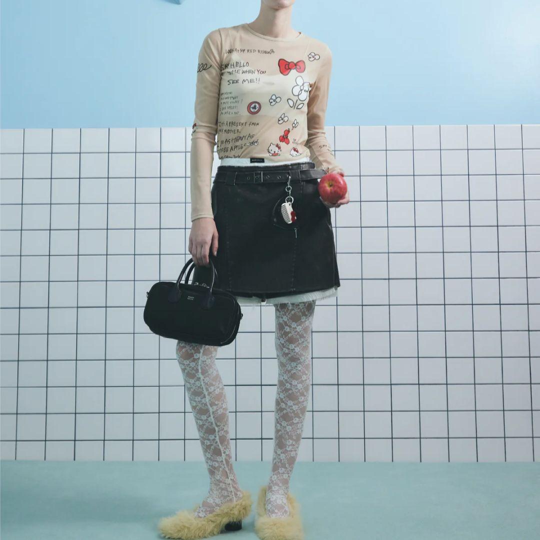 新品　MAISON SPECIAL　ハローキティコラボ メッシュトップス シアー