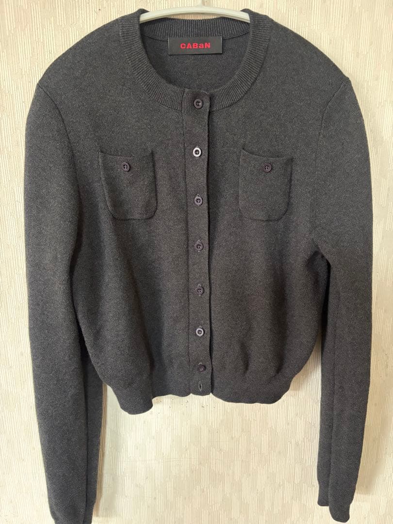 CAbaN コットンカシミヤ クルーネックカーディガン　XSサイズ